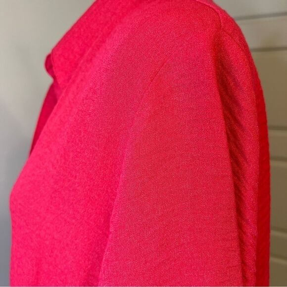 YUSHI Button Front Lagenlook Art to Wear Artsy Top Crinkle Metallic Shimmer Sz M - Picture 7 of 8